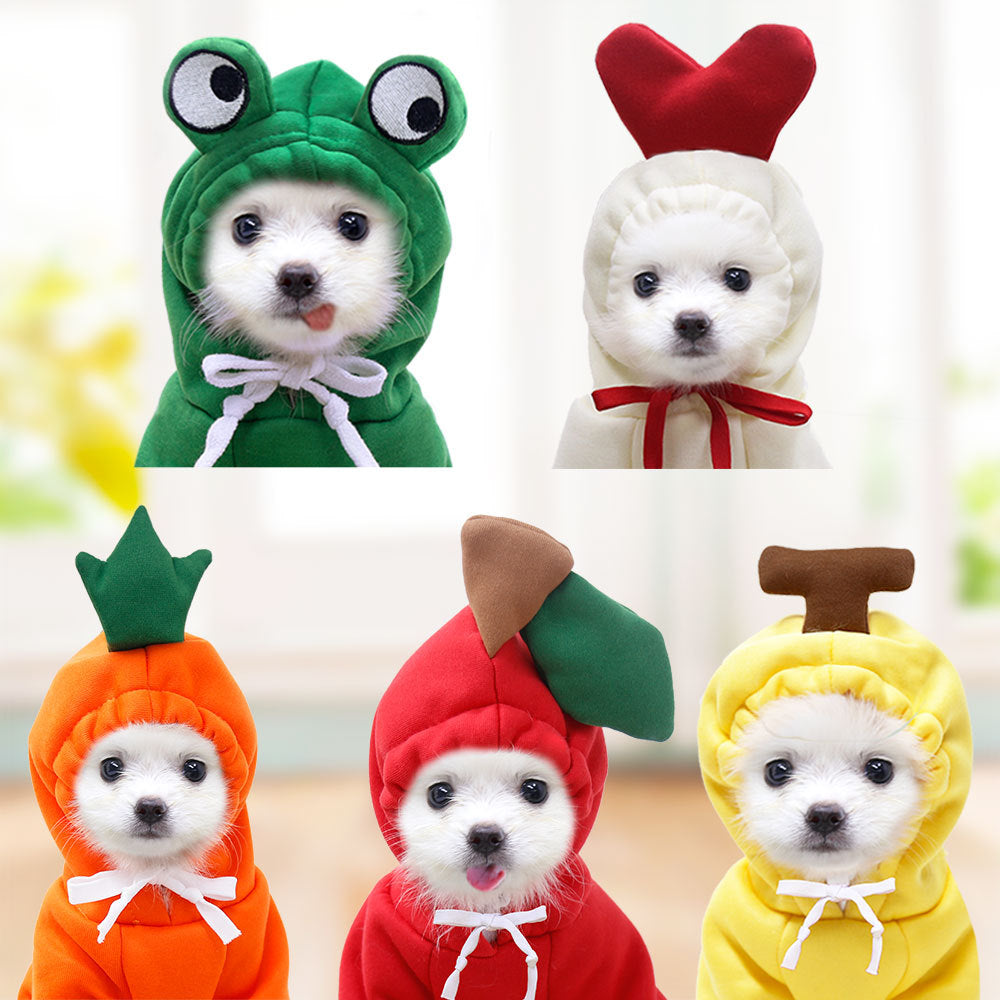 Cozy Fruit Hoodie for Small Dogs - Warm Fleece Winter Coat for Chihuahuas, French Bulldogs & Puppies