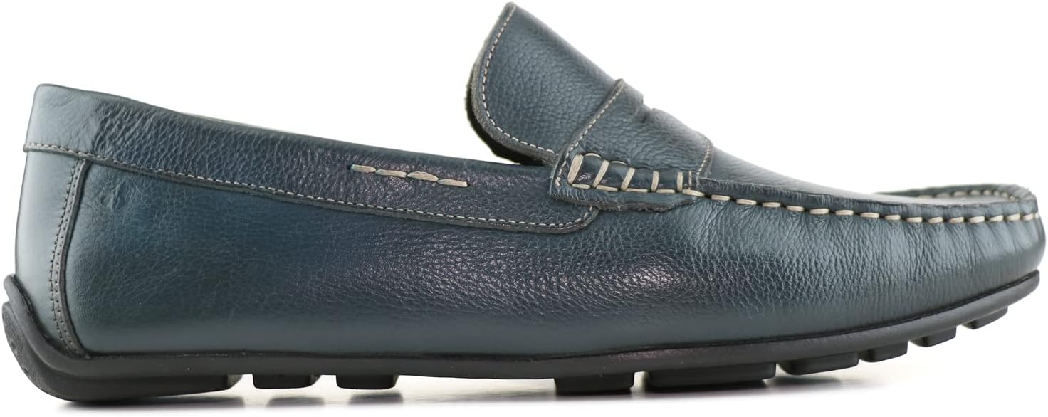 Men's Handcrafted Brazilian Leather Penny Loafers – Gel Heel Cushion, Arch Support & Anti-Slip Sole