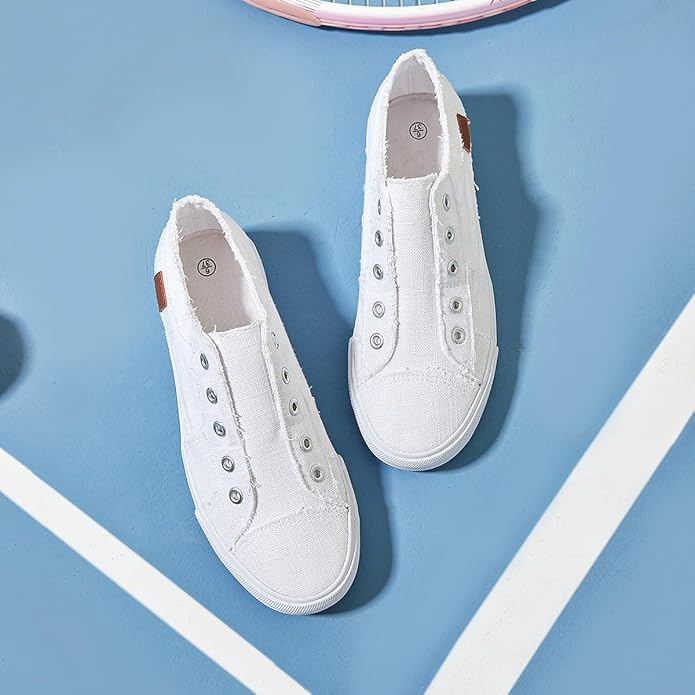Women's Dual-Wear Canvas Slip-On Sneakers | Low-Top Casual Shoes – 2 Ways to Wear