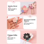 7-Pack Cherry Blossom Paper Clips – Large Cute Metal Bookmarks for Office & School