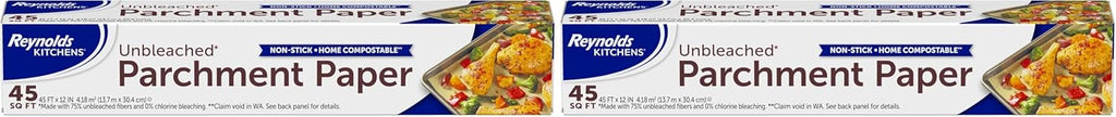 Kitchens Stay Flat Parchment Paper Roll, Non Curling Baking Parchment Paper for Baking and Cooking, Oven Safe up to 425 Degrees, 36 Feet X 15 Inches, 45 Total Sq. Ft.