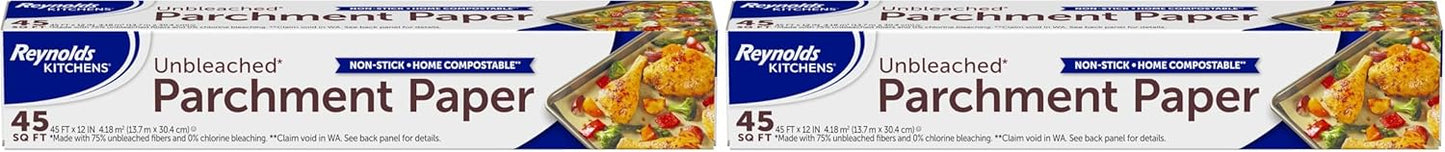 Kitchens Stay Flat Parchment Paper Roll, Non Curling Baking Parchment Paper for Baking and Cooking, Oven Safe up to 425 Degrees, 36 Feet X 15 Inches, 45 Total Sq. Ft.