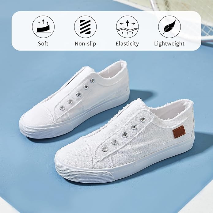 Women's Dual-Wear Canvas Slip-On Sneakers | Low-Top Casual Shoes – 2 Ways to Wear