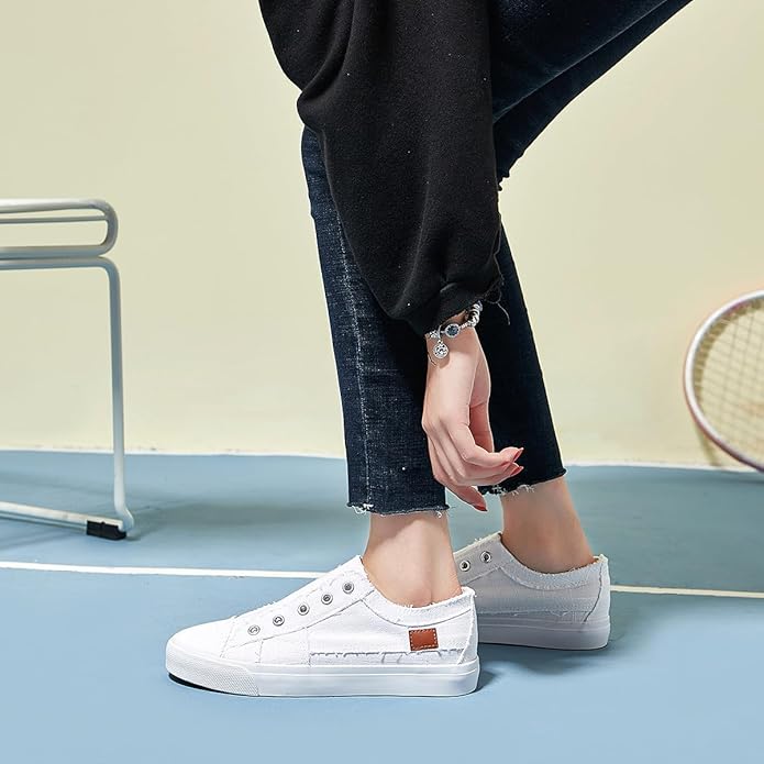 Women's Dual-Wear Canvas Slip-On Sneakers | Low-Top Casual Shoes – 2 Ways to Wear