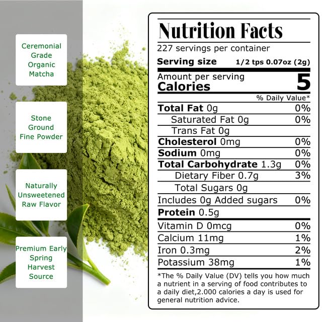 Eastsign Ceremonial Grade Matcha Powder – USDA Organic, 16 oz