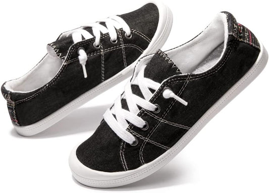 Women's Low-Top Canvas Slip-On Sneakers | Lightweight Comfort Casual Shoes