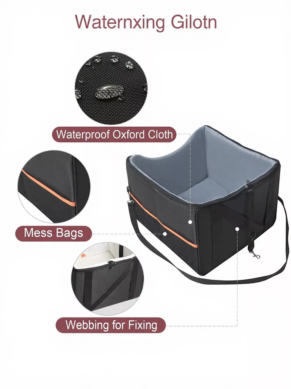Pet Car Seat Booster – Elevated & Secure Travel Seat for Dogs & Cats