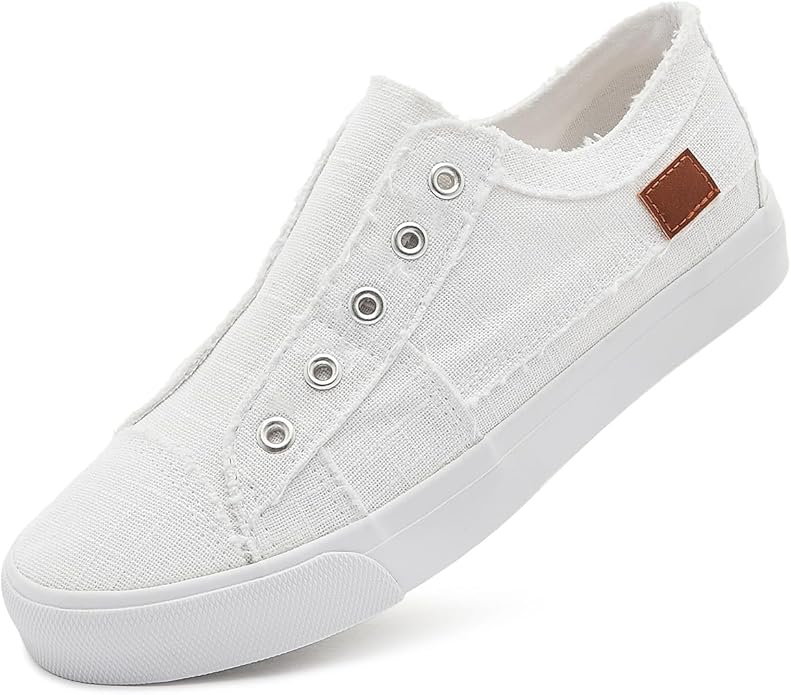 Women's Dual-Wear Canvas Slip-On Sneakers | Low-Top Casual Shoes – 2 Ways to Wear