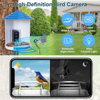 Smart Bird Feeder Camera with Solar Panel - 1080P HD AI Bird Identification & Motion Detection
