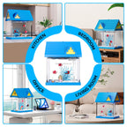 FREESEA 2-Gallon Aquarium Starter Kit with LED Light & Filter - Perfect Desktop Fish Tank for Betta, Goldfish & Shrimp