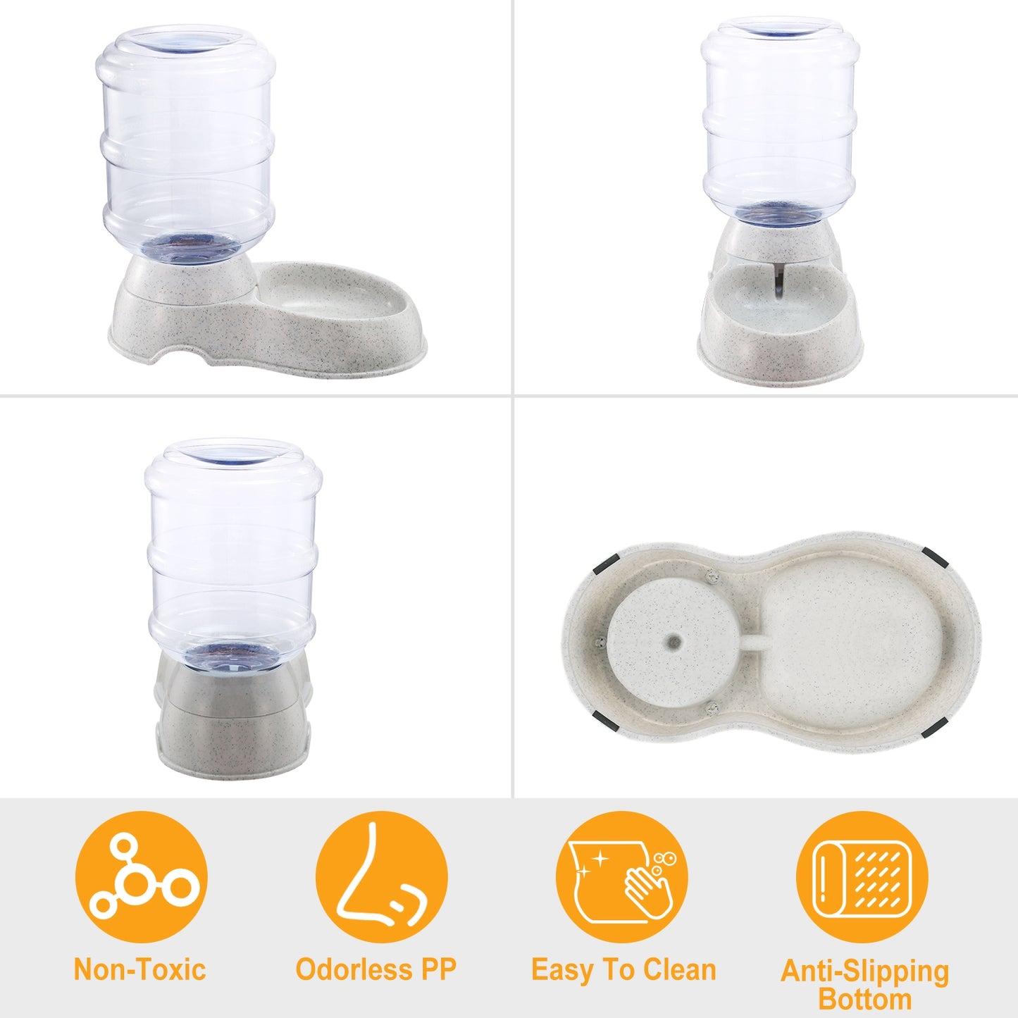 Automatic Pet Water Dispenser - 1 Gallon Self-Filling Gravity Waterer for Dogs and Cats
