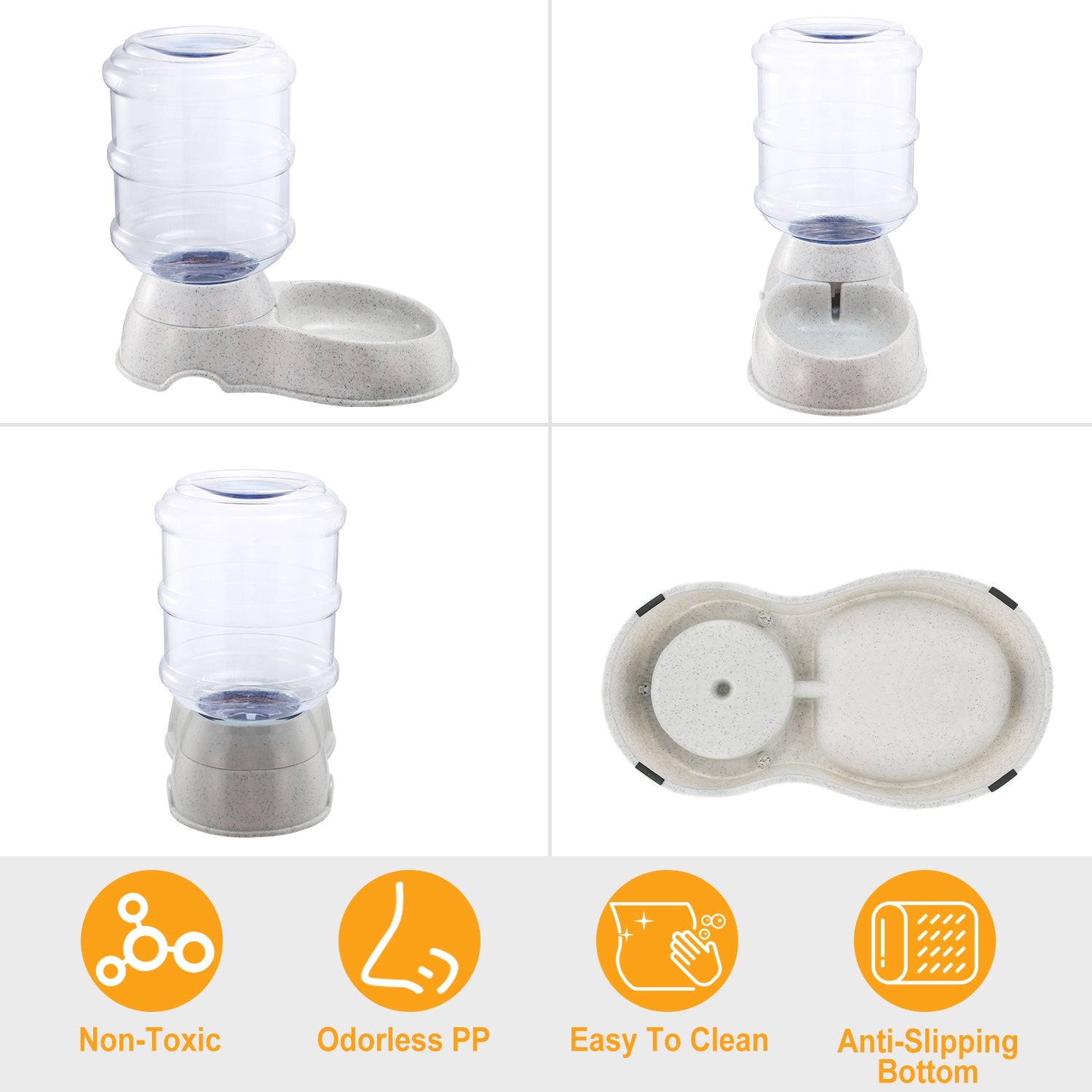 Automatic Pet Water Dispenser - 1 Gallon Self-Filling Gravity Waterer for Dogs and Cats