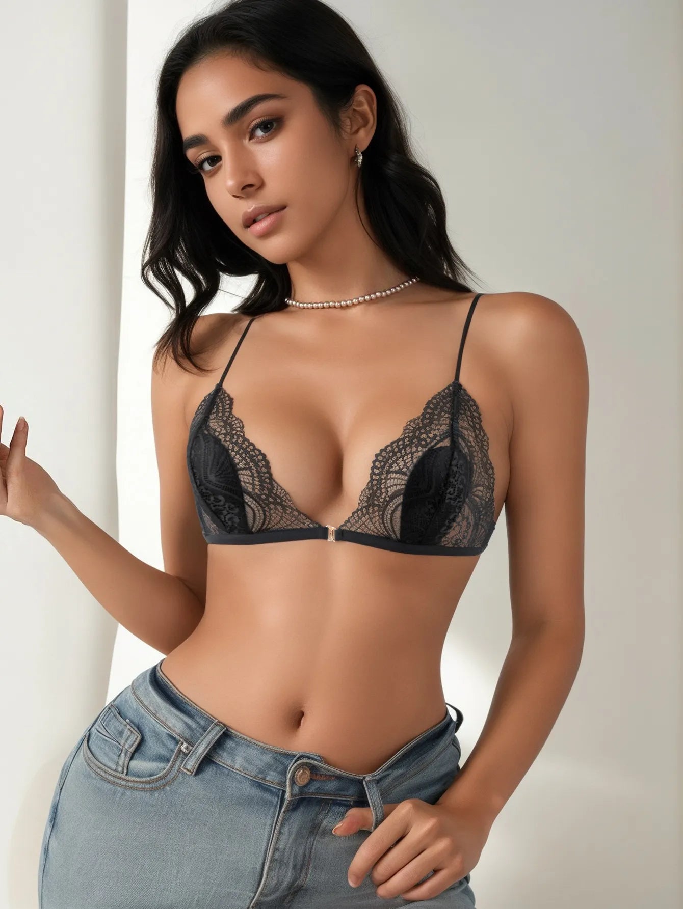 Women's Sexy Black Lingerie Set – Soft, Alluring Bra & Panty | Sizes S–XL