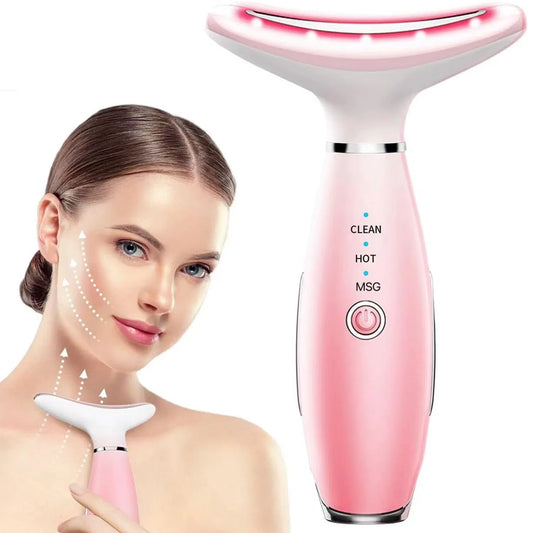 3-in-1 Heated Facial Massager with Vibration - Rechargeable Face Sculpting Tool for Skin Care