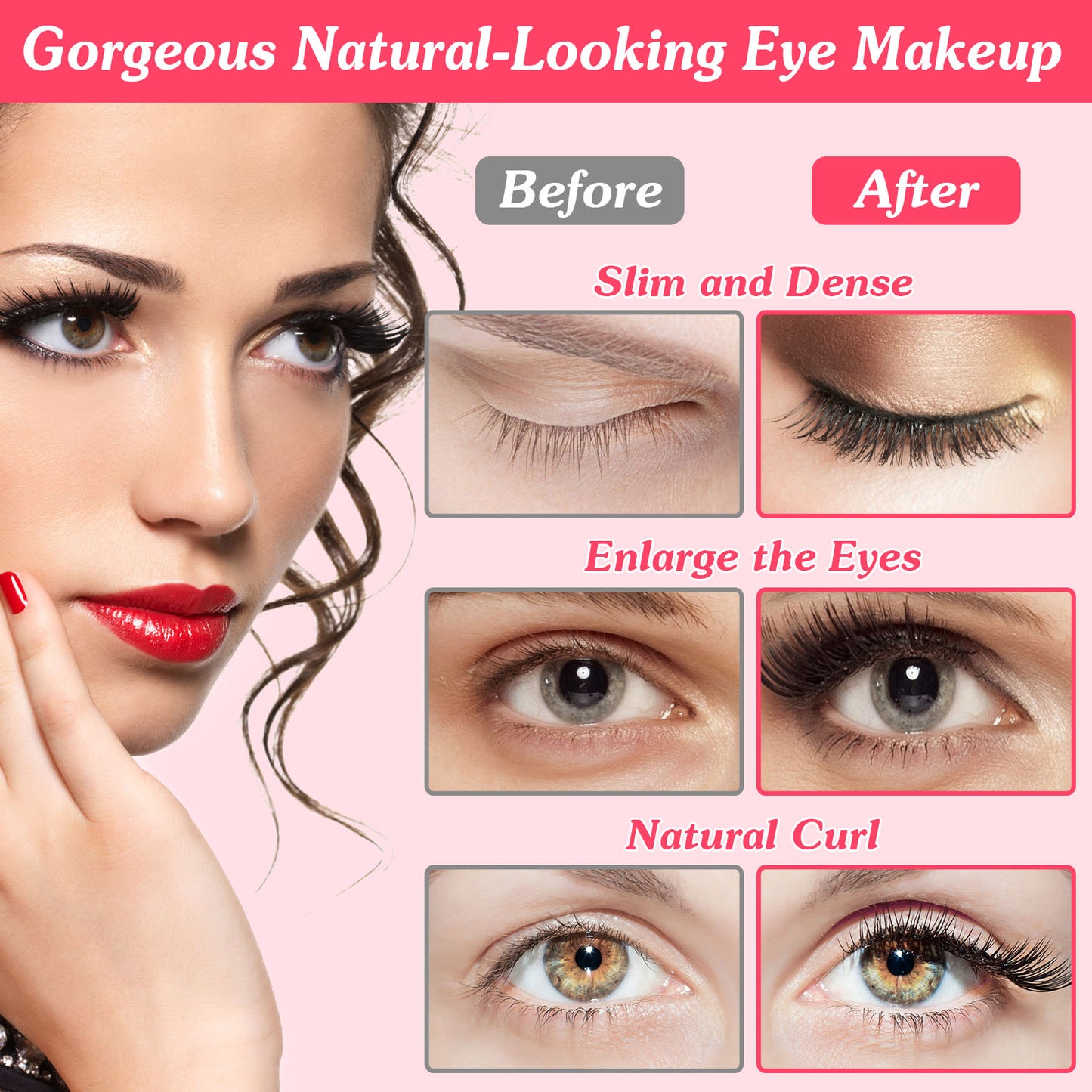 Heated Eyelash Curler – USB Rechargeable Electric Lash Curler | 3 Temperature Settings