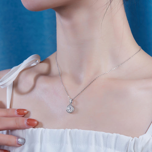1 Carat Moissanite Pendant Necklace | Sterling Silver | Women's Fine Jewelry