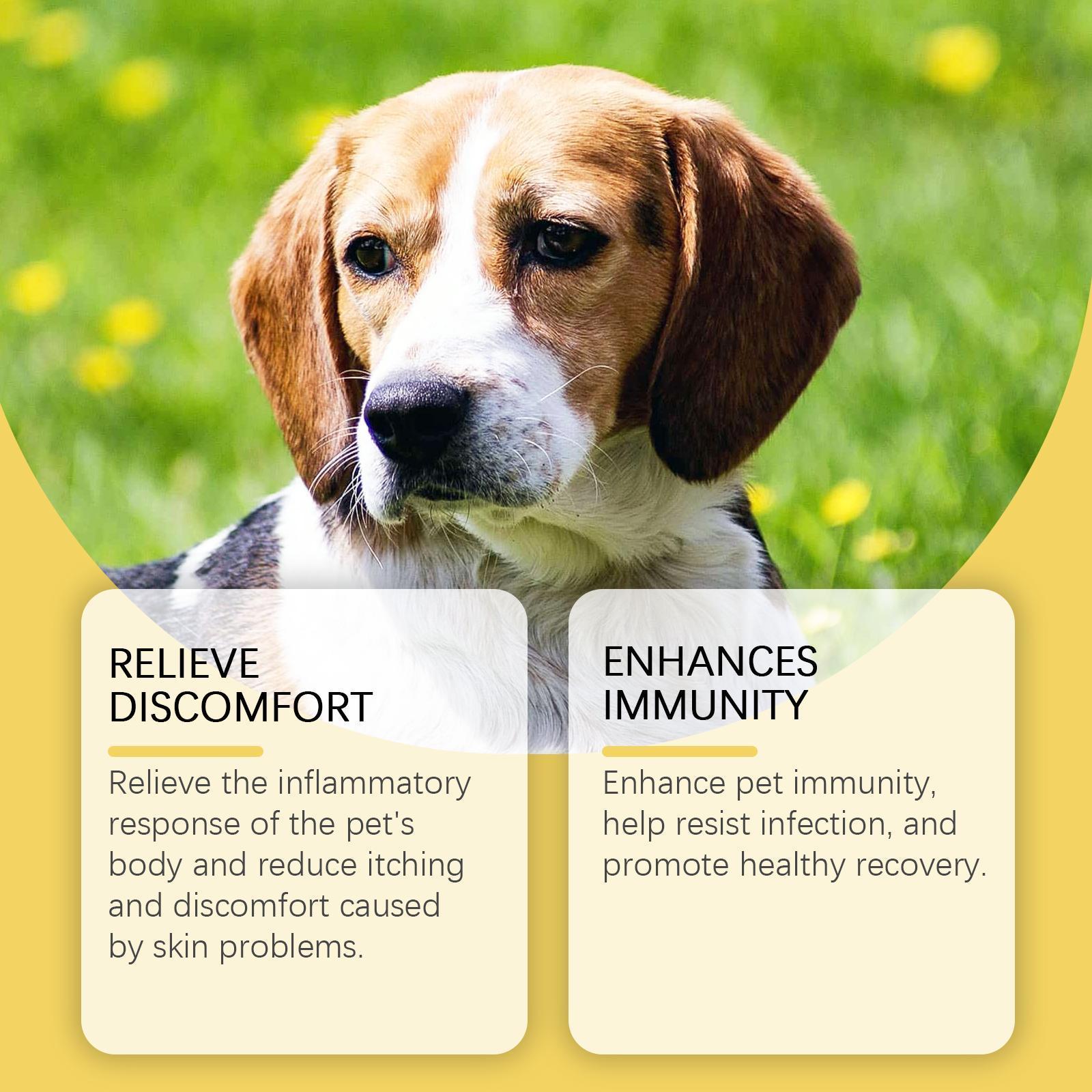 Natural Pet Yeast Relief Supplement – Herbal Skin Soothing Formula for Dogs & Cats