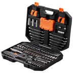 VEVOR 145-Piece Mechanics Tool Set - Professional SAE & Metric Socket Set with Storage Case