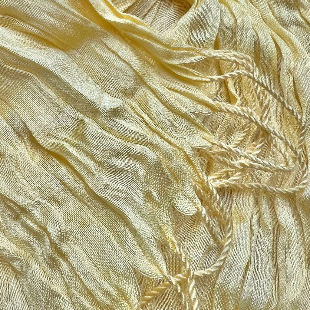 Sunshine Yellow Crinkle Scarf for Women & Men - Lightweight Summer Beach Wrap 67"x24"