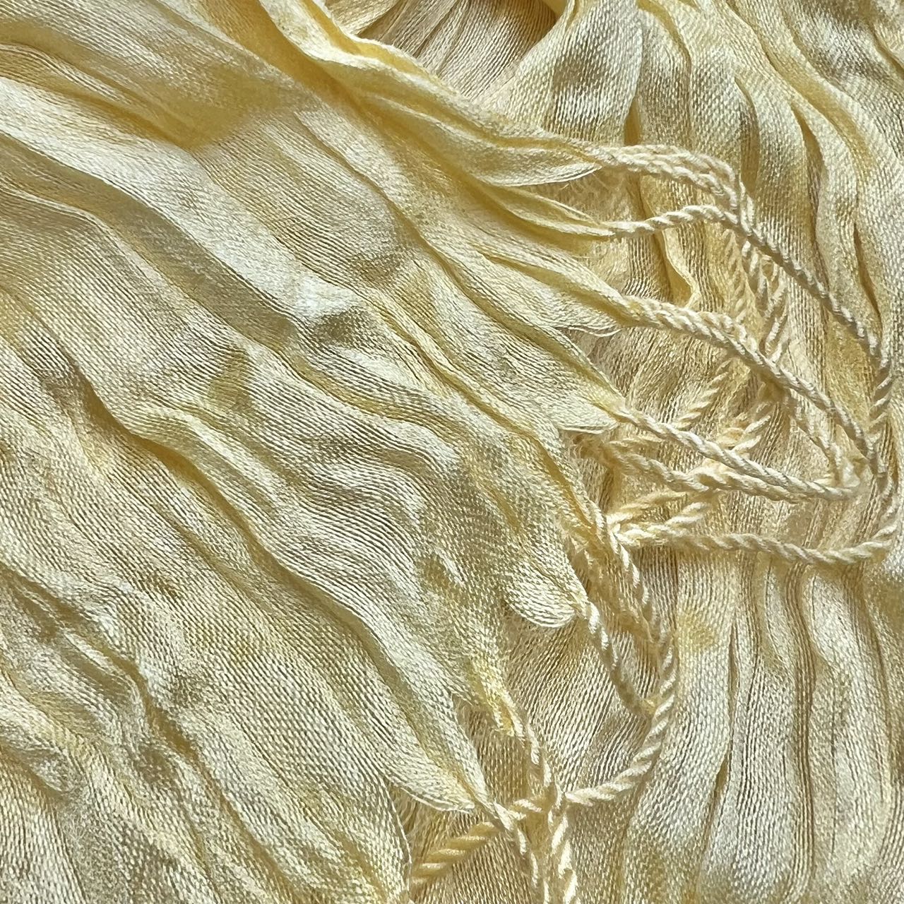 Sunshine Yellow Crinkle Scarf for Women & Men - Lightweight Summer Beach Wrap 67"x24"