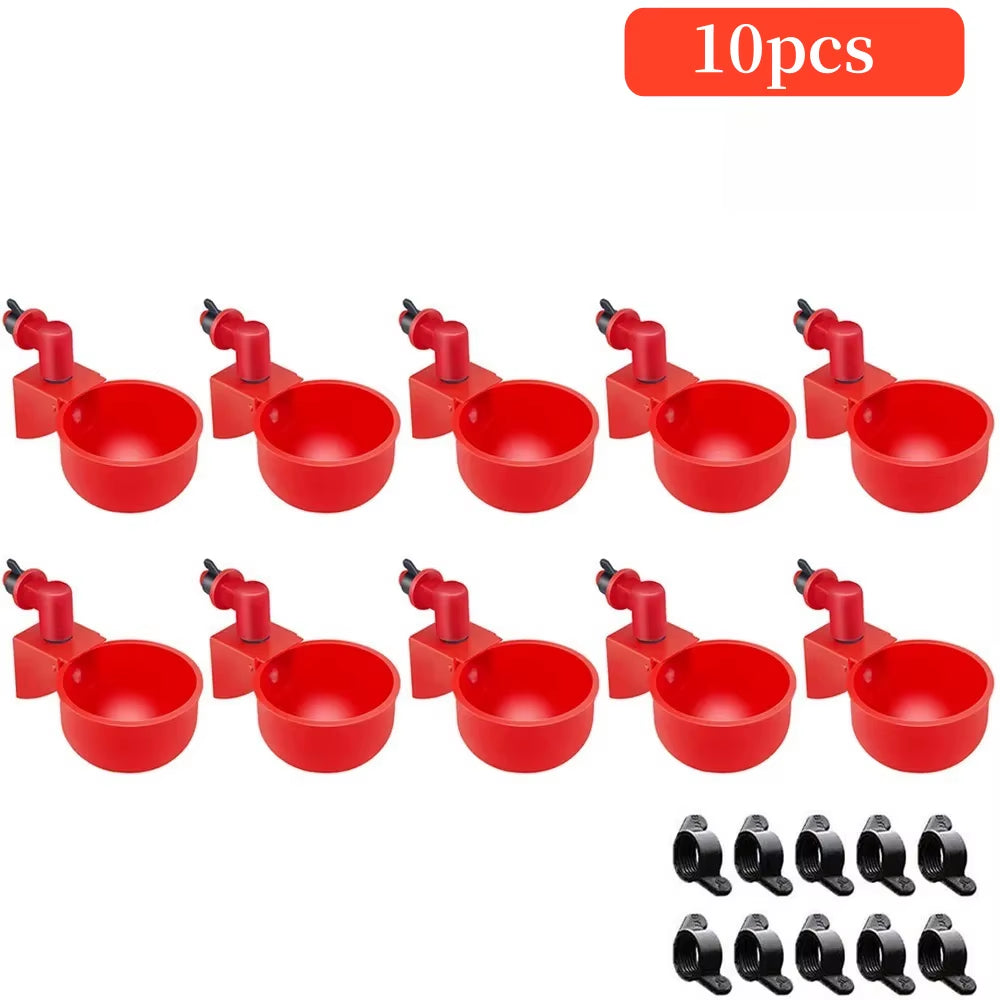 5/10/20 Pcs Automatic Poultry Drinking Bowl Chicken Waterer Cups Duck Drinking Machine Hanging Drinking Bowls Water Dispenser