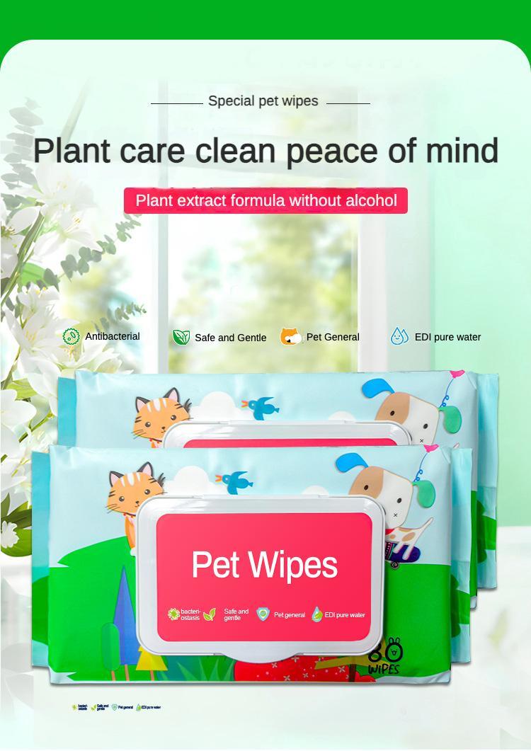 Premium Pet Wipes for Dogs & Cats - Hypoallergenic, Fragrance-Free, Plant-Based - 100 Count