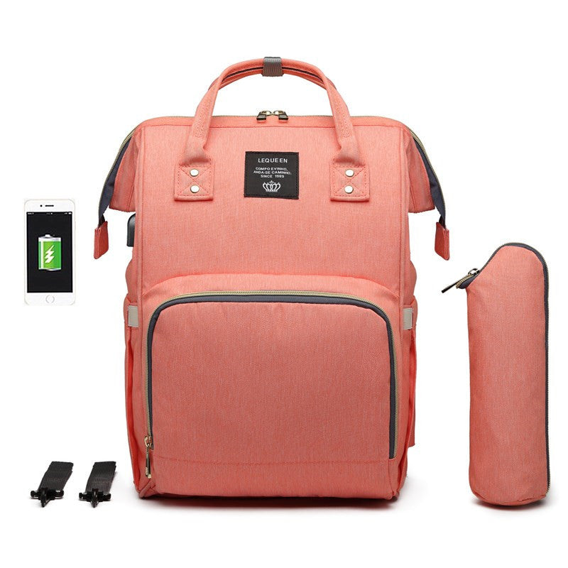 Multi-Pocket Diaper Bag Backpack - Large Capacity Travel Organizer for Moms