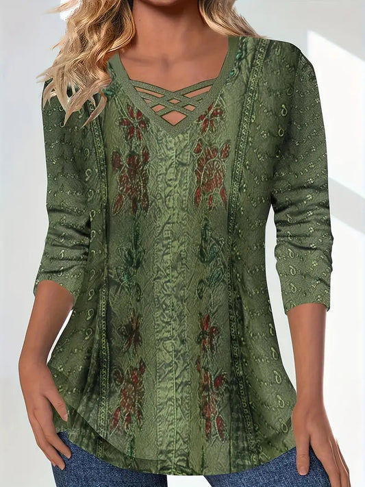 Women's Lace Heart Print T-Shirt - Short Sleeve Summer Top