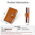 Men's RFID Blocking Leather Wallet with Snap Closure - Slim Bifold Card Holder