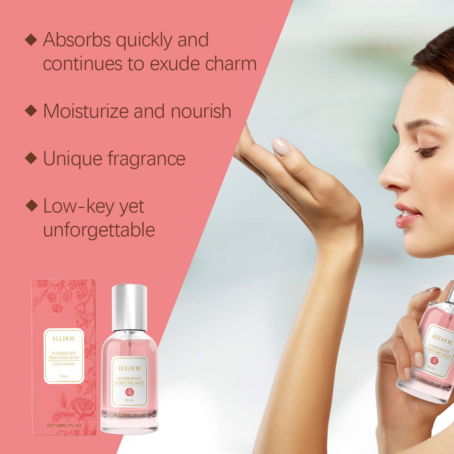 Rose Body & Hair Perfume Spray – Long-Lasting Floral Fragrance for Skin & Hair