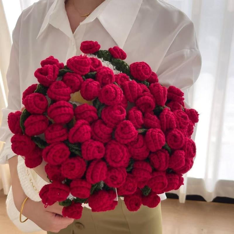 Rose Hand-Woven Blanket, Pure Handmade Blanket, Can Be Turned into a Bouquet of Roses Blanket,A Gift for the Object, Mother, Elders, a Special Gift