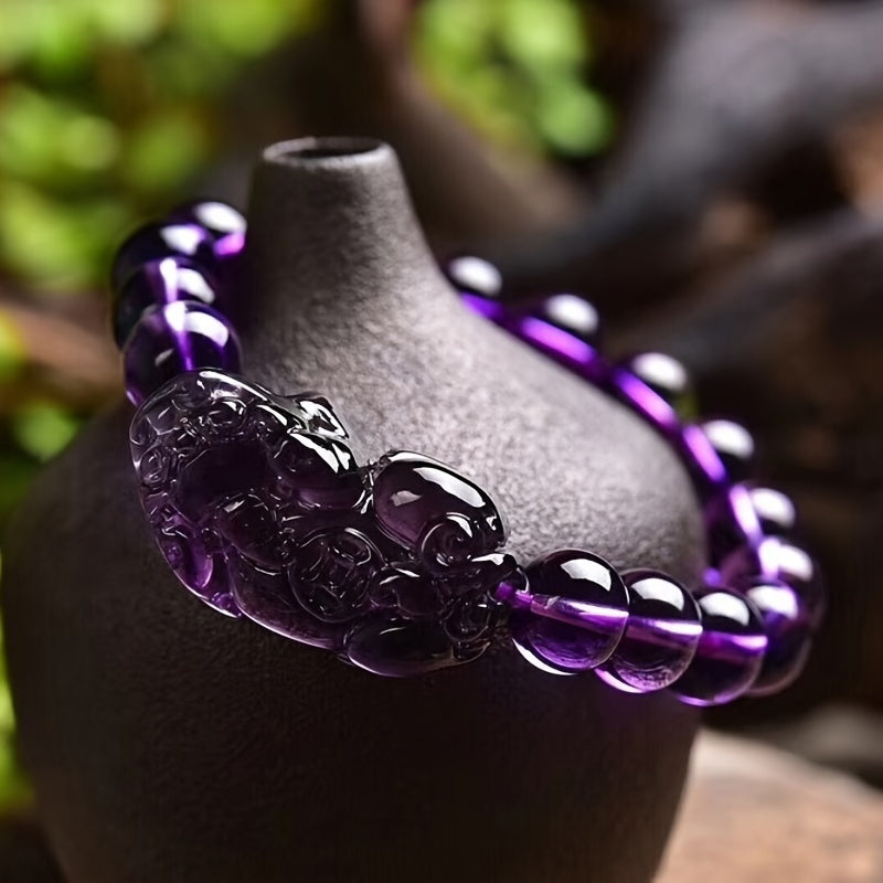 Feng Shui Amethyst Wealth Bracelet for Prosperity and Good Luck