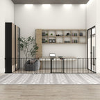 150" Adjustable Safety Gate – 6-Panel Metal Baby & Pet Fence with Walk-Through Door