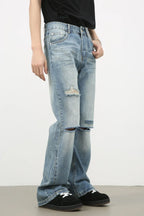 Men's Distressed Jeans | Classic Fit | Cotton Blend | Vintage Denim