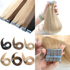 Platinum Blonde Tape-In Hair Extensions - 20 Pieces, 50g Remy Human Hair