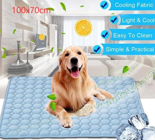 Ice Silk Self-Cooling Pet Mat for Dogs & Cats | No-Power Summer Cooling Pad