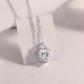 Heart Moissanite Pendant Necklace | S925 Sterling Silver, Platinum Plated