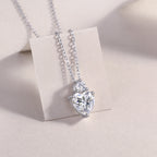 Heart Moissanite Pendant Necklace | S925 Sterling Silver, Platinum Plated