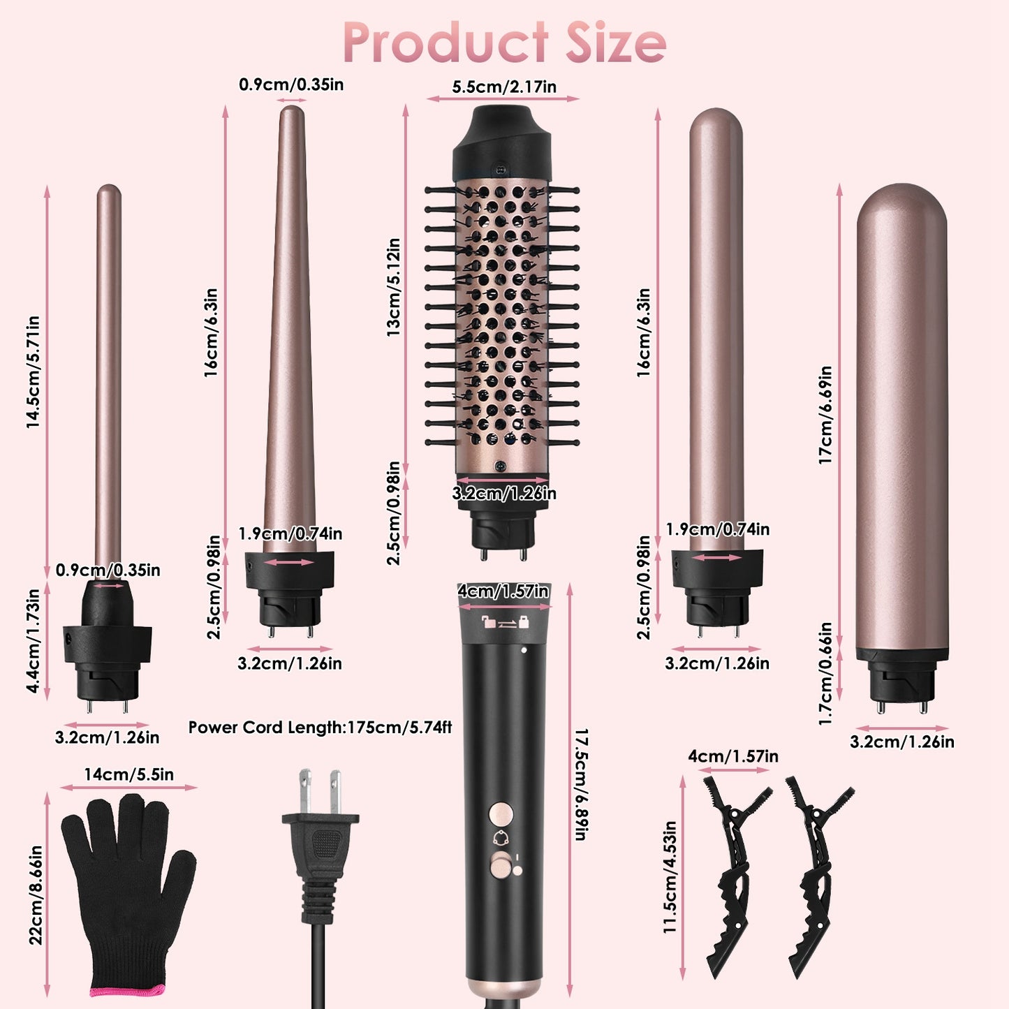 5-in-1 Professional Curling Wand Set – 4 Interchangeable Ceramic Barrels, LCD Display & Auto Shut-Off