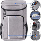 FORICH 30L Insulated Cooler Backpack – Leakproof, 30-Can Capacity for Camping, Hiking & Picnics