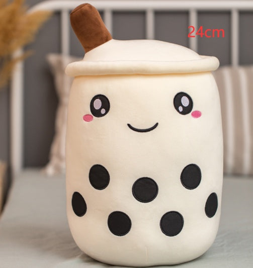 Boba Tea Plush Pillow - Cute Bubble Tea Stuffed Animal Cushion for Kids & Adults