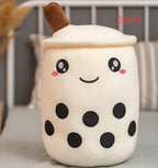 Boba Tea Plush Pillow - Cute Bubble Tea Stuffed Animal Cushion for Kids & Adults