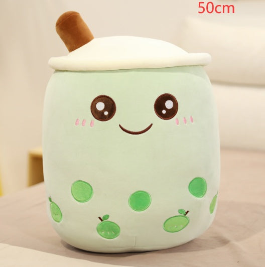 Boba Tea Plush Pillow - Cute Bubble Tea Stuffed Animal Cushion for Kids & Adults