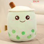 Boba Tea Plush Pillow - Cute Bubble Tea Stuffed Animal Cushion for Kids & Adults