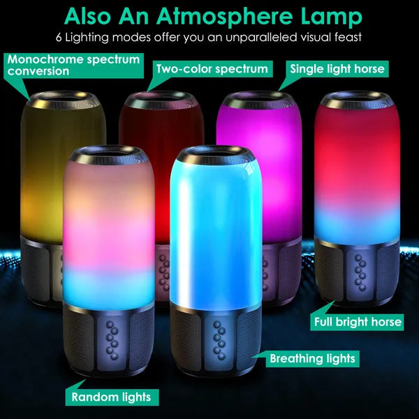Portable Bluetooth Speaker with LED Lights - Wireless Stereo Sound for Parties, Travel & Outdoor Adventures