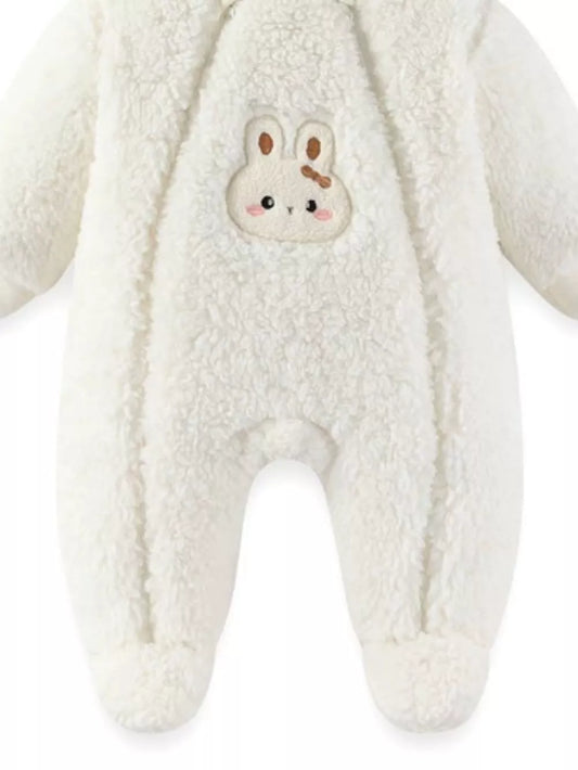 Baby Bunny Hooded Fleece One-Piece – Cozy Infant Romper