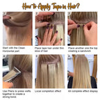 Platinum Blonde Tape-In Hair Extensions - 20 Pieces, 50g Remy Human Hair