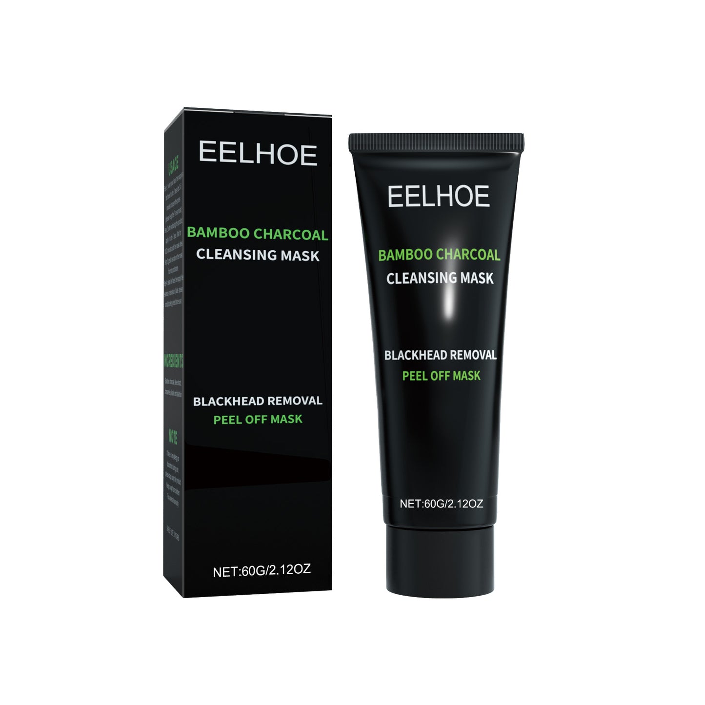Bamboo Charcoal Peel Off Face Mask - Deep Pore Cleansing Blackhead Remover for Clear Skin