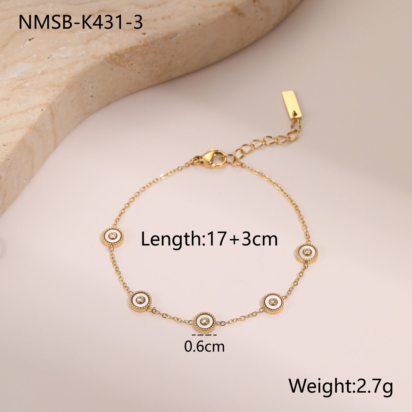 18K Gold-Plated Geometric Stainless Steel Bracelet for Women