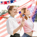 Patriotic Claw Clips Set of 3 – Bold Red White & Blue American Flag Hair Clips for 4th of July & Patriotic Events